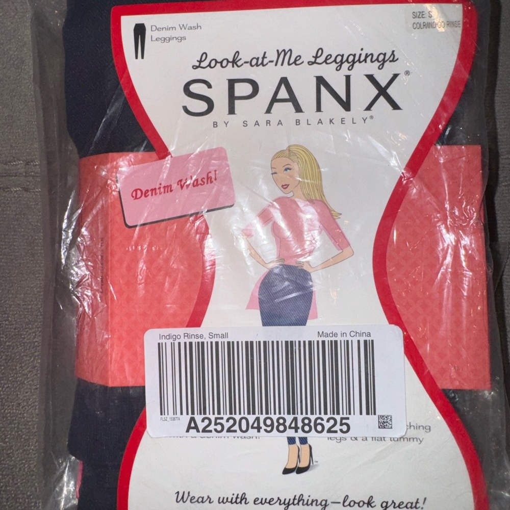 Brand New Spanx Denim Wash Leggings Indigo Rinse - Size Small